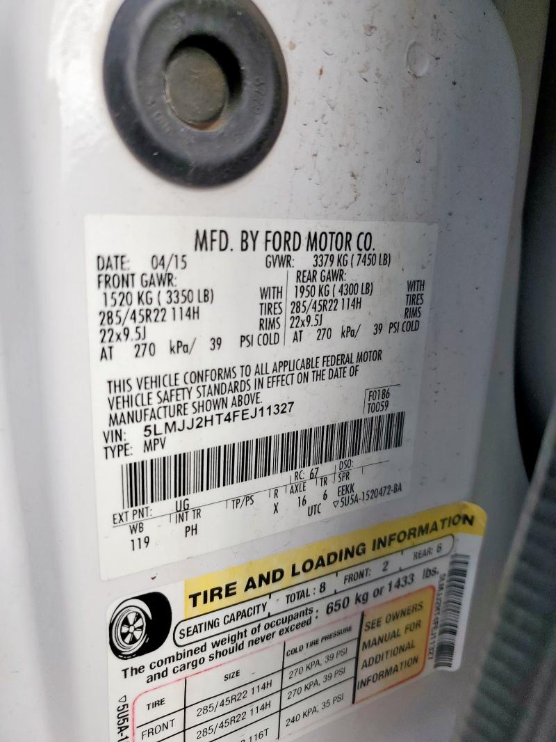 5LMJJ2HT4FEJ11327 - 2015 LINCOLN NAVIGATOR WHITE photo 13