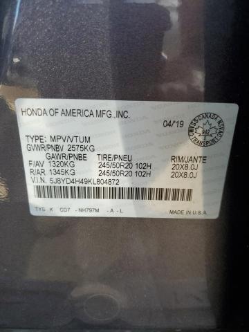 5J8YD4H49KL804872 - 2019 ACURA MDX TECHNOLOGY Серый фото 14