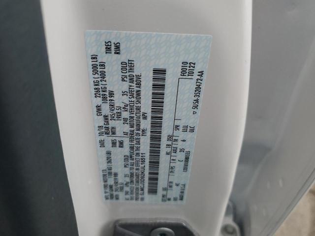 5LMCJ3D92KUL16511 - 2019 LINCOLN MKC RESERVE أبيض صورة 13