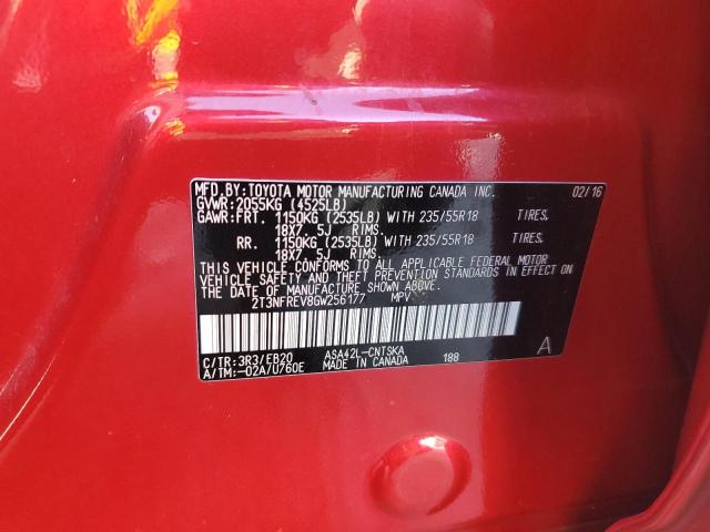 2T3NFREV8GW256177 - 2016 TOYOTA RAV4 SE RED photo 13