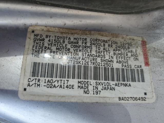 JT2SK12E7R0212501 - 1994 TOYOTA CAMRY LE 银色 照片 12