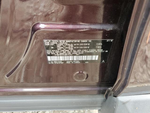 2T3DFREV3JW817243 - 2018 TOYOTA RAV4 LIMITED Bordo foto 13