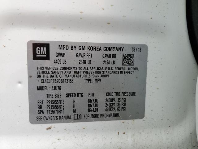 KL4CJFSB9DB143156 - 2013 BUICK ENCORE CONVENIENCE 白色 照片 13