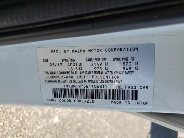 JM1BM1W75E1106811 - 2014 MAZDA 3 GRAND TOURING WHITE photo 12