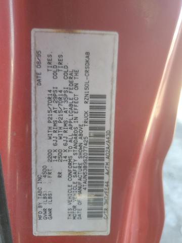 4TAUN53B9SZ077425 - 1995 TOYOTA TACOMA XTRACAB RED photo 12