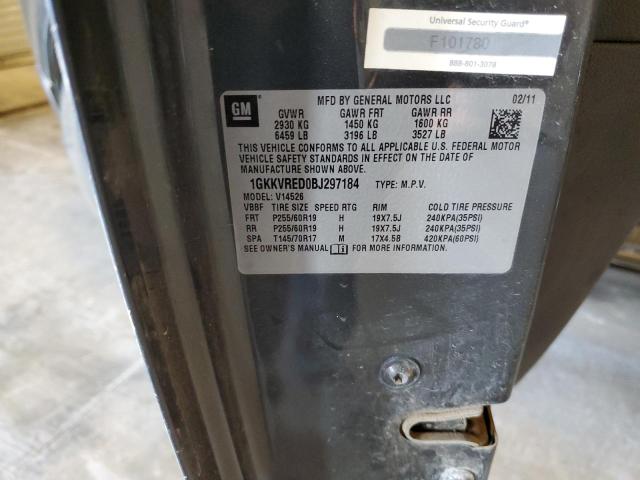 1GKKVRED0BJ297184 - 2011 GMC ACADIA SLT-1 GRAY photo 13