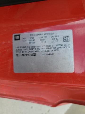 1G1FF1R79H0184020 - 2017 CHEVROLET CAMARO SS RED photo 12