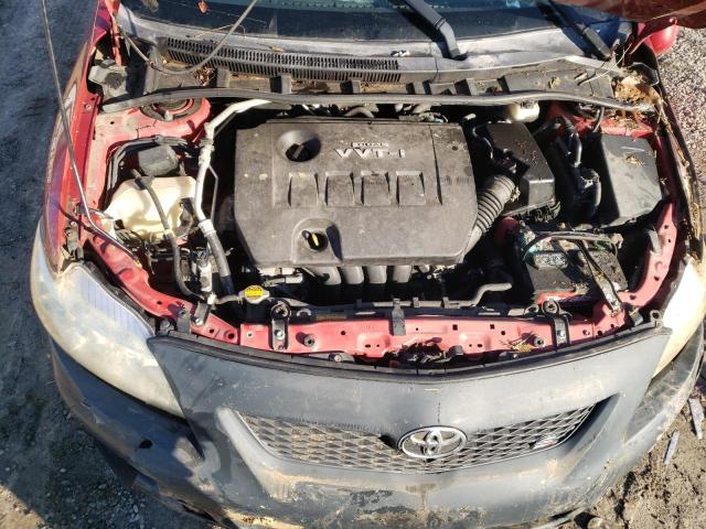 1NXBU40E99Z136242 - 2009 TOYOTA COROLLA BASE MAROON photo 11