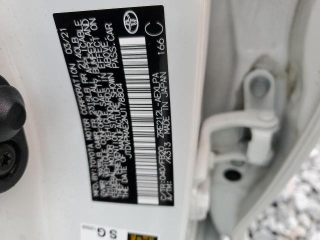 JTDVPMAE2MJ178804 - 2021 TOYOTA COROLLA LE WHITE photo 13