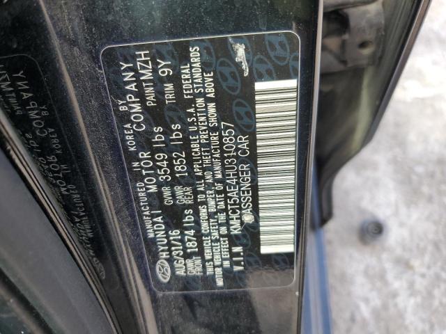 KMHCT5AE4HU310857 - 2017 HYUNDAI ACCENT SE BLACK photo 12