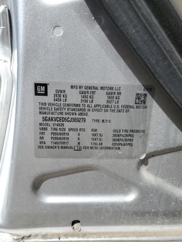 5GAKVCED5CJ369279 - 2012 BUICK ENCLAVE SILVER photo 12