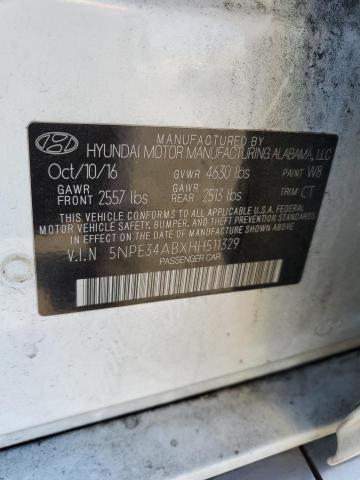 5NPE34ABXHH511329 - 2017 HYUNDAI SONATA SPORT თეთრი ფოტო 12