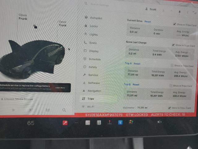 5YJ3E1EAXMF907075 - 2021 TESLA MODEL 3 Чорний фото 9