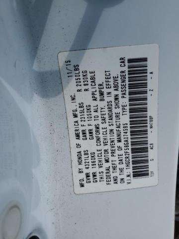 1HGCR2F58GA074595 - 2016 HONDA ACCORD SPORT WHITE photo 13