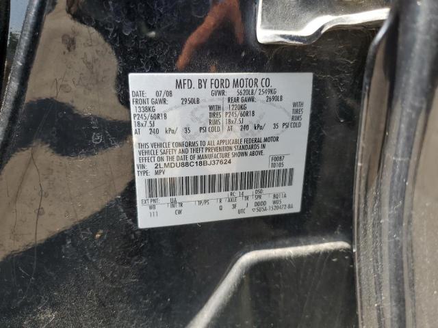 2LMDU88C18BJ37624 - 2008 LINCOLN MKX BLACK photo 12