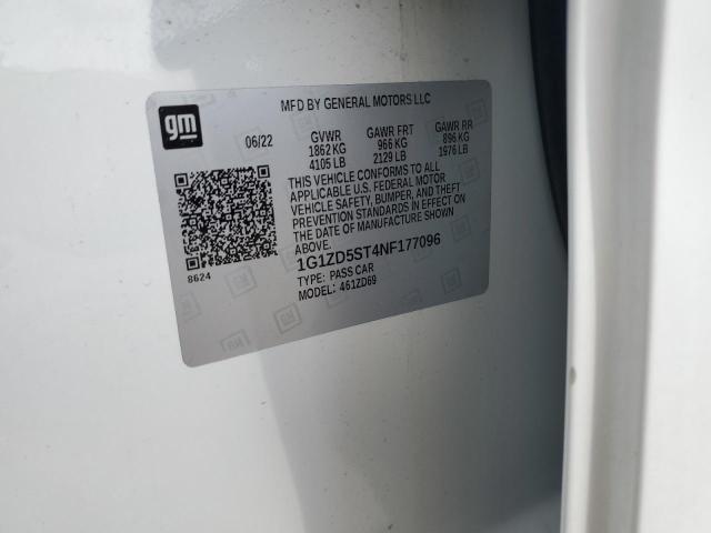 1G1ZD5ST4NF177096 - 2022 CHEVROLET MALIBU LT WHITE photo 13