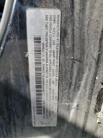 3VWDZ7AJ9BM332877 - 2011 VOLKSWAGEN JETTA SE BLACK photo 12