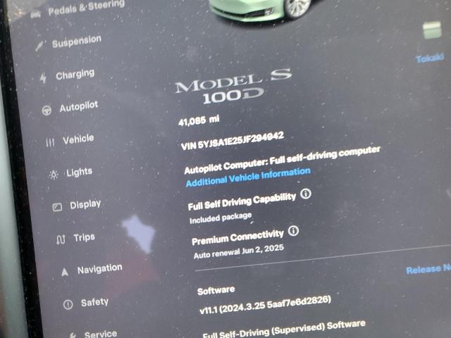 5YJSA1E25JF294942 - 2018 TESLA MODEL S SILVER photo 9