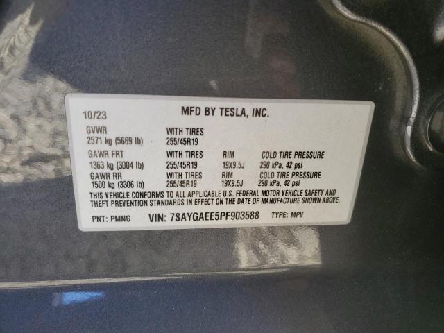 7SAYGAEE5PF903588 - 2023 TESLA MODEL Y CHARCOAL photo 12
