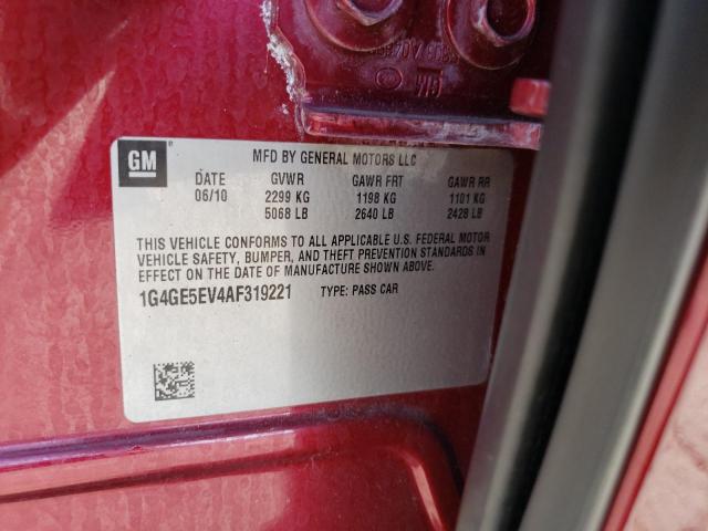 1G4GE5EV4AF319221 - 2010 BUICK LACROSSE CXS 栗色 照片 13