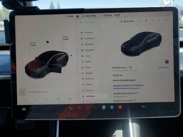 5YJ3E1EA5KF306220 - 2019 TESLA MODEL 3 შავი ფოტო 9