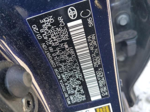 JTDEPRAE2LJ100891 - 2020 TOYOTA COROLLA LE BLUE photo 13