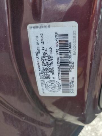 4T3ZF13C6WU055963 - 1998 TOYOTA SIENNA LE 勃艮第红 照片 13