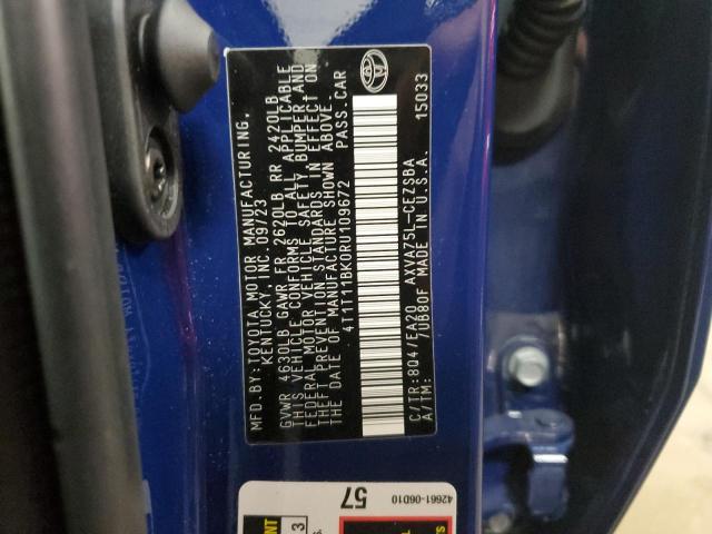 4T1T11BK0RU109672 - 2024 TOYOTA CAMRY SE NIGHT SHADE BLUE photo 13