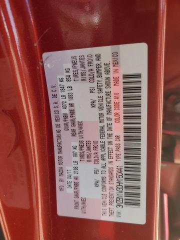 3MZBN1W30HM150441 - 2017 MAZDA 3 GRAND TOURING RED photo 12