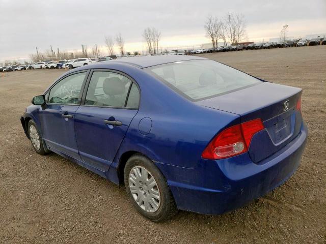 2HGFA163X7H031049 - 2007 HONDA CIVIC DX BLUE photo 3