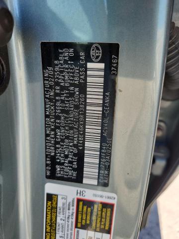 4T4BE46KX9R138260 - 2009 TOYOTA CAMRY BASE Зелений фото 13