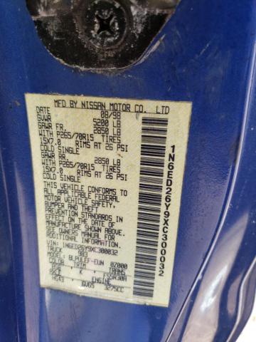 1N6ED26Y9XC300032 - 1999 NISSAN FRONTIER KING CAB XE BLUE photo 13