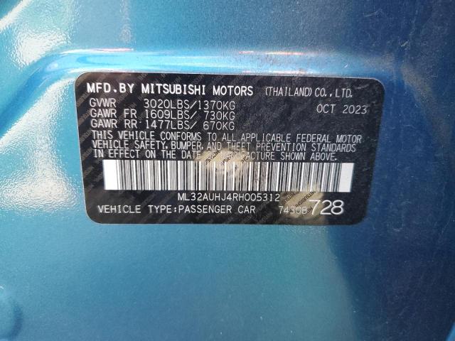 ML32AUHJ4RH005312 - 2024 MITSUBISHI MIRAGE ES 蓝色 照片 12
