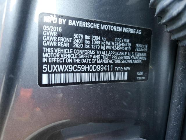 5UXWX9C59H0D99411 - 2017 BMW X3 XDRIVE28I GRAY photo 13