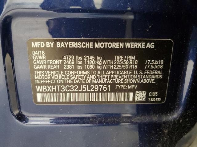 WBXHT3C32J5L29761 - 2018 BMW X1 XDRIVE28I BLUE photo 13