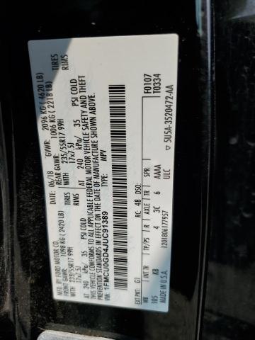 1FMCU0GD4JUC91389 - 2018 FORD ESCAPE SE შავი ფოტო 13