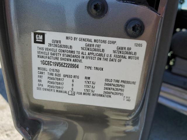 1GCEC19V56Z220904 - 2006 CHEVROLET SILVERADO C1500 灰色 照片 12