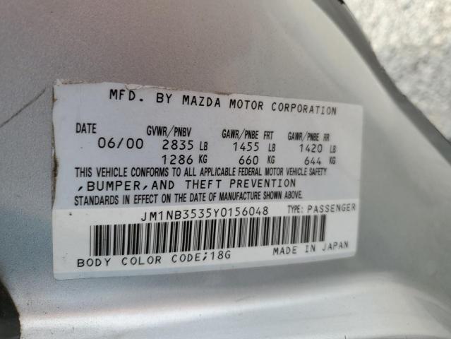 JM1NB3535Y0156048 - 2000 MAZDA MX-5 MIATA BASE SILVER photo 12