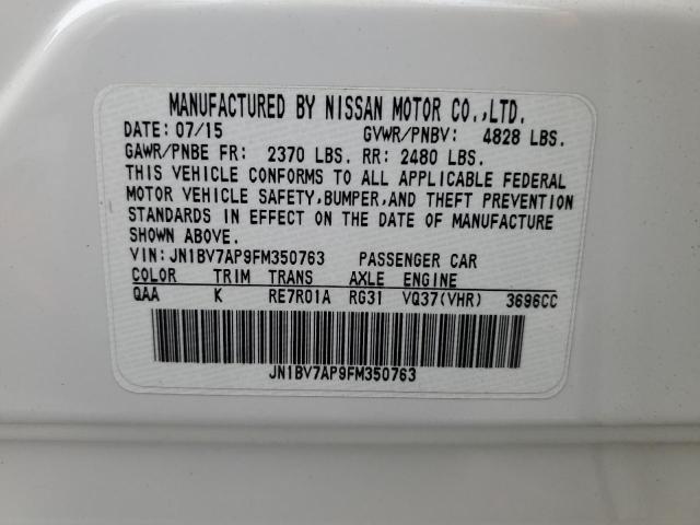 JN1BV7AP9FM350763 - 2015 INFINITI Q50 BASE WHITE photo 12
