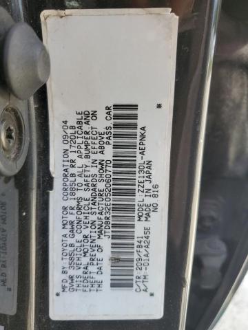 JTDBR32E052060770 - 2005 TOYOTA COROLLA CE Negro foto 12