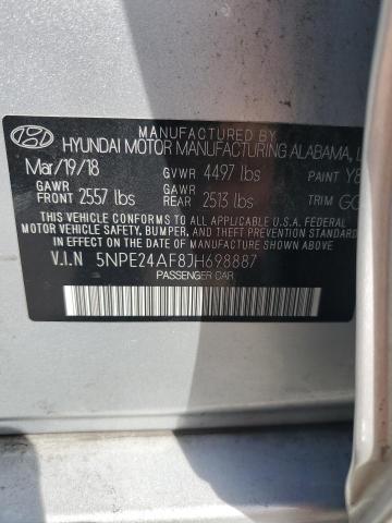 5NPE24AF8JH698887 - 2018 HYUNDAI SONATA SE Күміс фото 13