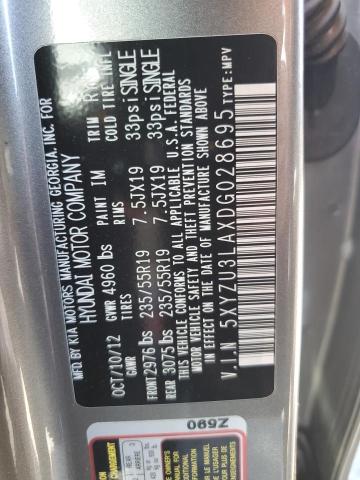 5XYZU3LAXDG028695 - 2013 HYUNDAI SANTA FE S GRAY photo 13