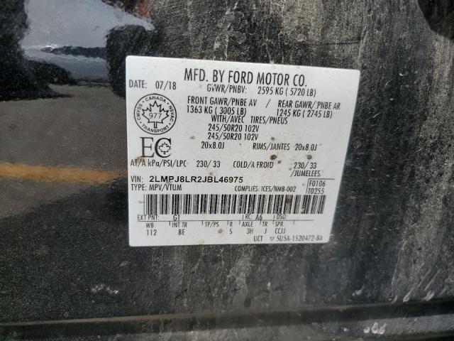 2LMPJ8LR2JBL46975 - 2018 LINCOLN MKX RESERVE أسود صورة 14