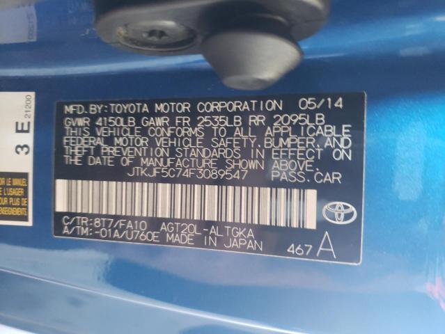 JTKJF5C74F3089547 - 2015 TOYOTA SCION TC ლურჯი ფოტო 12