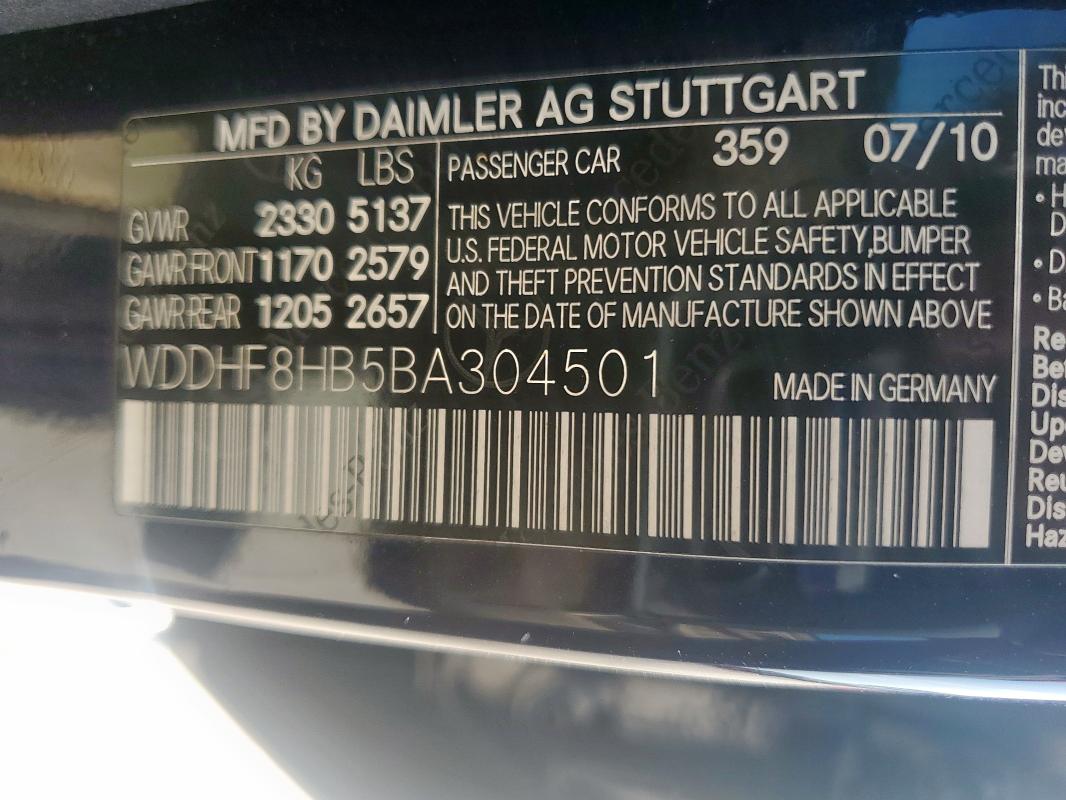 WDDHF8HB5BA304501 - 2011 MERCEDES-BENZ E 350 4MATIC BLACK photo 12