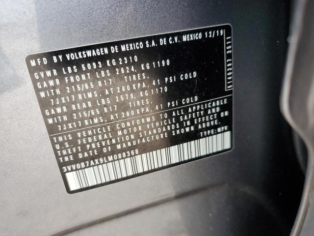 3VV0B7AX9LM088368 - 2020 VOLKSWAGEN TIGUAN S GRAY photo 14