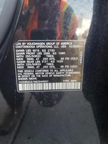 1V2HR2CA1MC544597 - 2021 VOLKSWAGEN ATLAS SE Қара фото 13