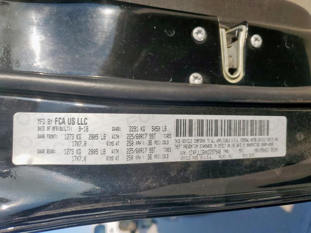 1C4PJLCBXKD297946 - 2019 JEEP CHEROKEE LATITUDE BLACK photo 14