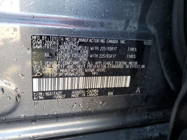 2T3P1RFV6RW425296 - 2024 TOYOTA RAV4 XLE ნაცრისფერი ფოტო 14