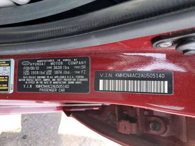 KMHCN4AC2AU505140 - 2010 HYUNDAI ACCENT GLS RED photo 13